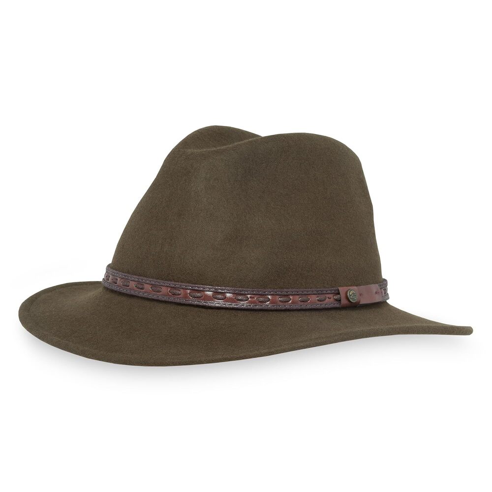 8066 Rambler Fedora Hat 's and 100% Wool Felt Outback Style Sun Hat
